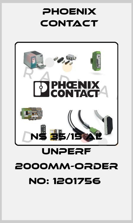 NS 35/15 AL UNPERF 2000MM-ORDER NO: 1201756  Phoenix Contact