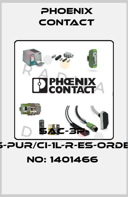 SAC-3P- 1,5-PUR/CI-1L-R-ES-ORDER NO: 1401466  Phoenix Contact