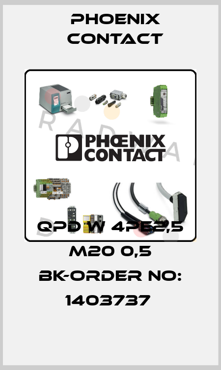 QPD W 4PE2,5 M20 0,5 BK-ORDER NO: 1403737  Phoenix Contact