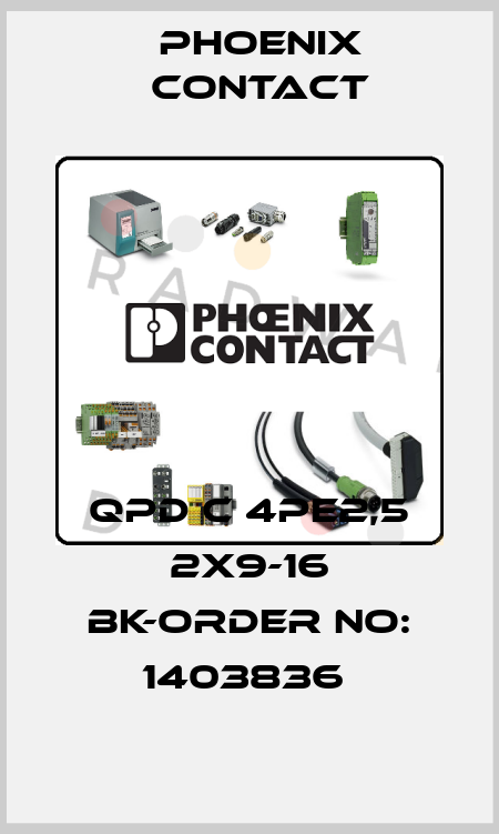 QPD C 4PE2,5 2X9-16 BK-ORDER NO: 1403836  Phoenix Contact