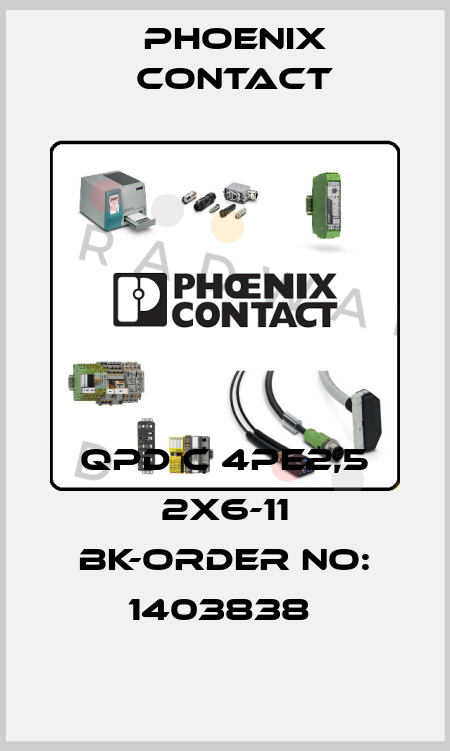 QPD C 4PE2,5 2X6-11 BK-ORDER NO: 1403838  Phoenix Contact