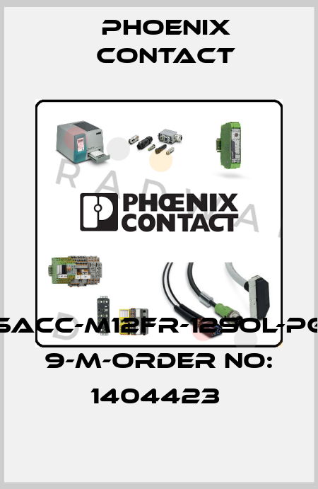 SACC-M12FR-12SOL-PG 9-M-ORDER NO: 1404423  Phoenix Contact