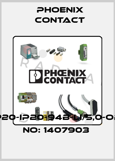 VS-IP20-IP20-94B-LI/5,0-ORDER NO: 1407903  Phoenix Contact