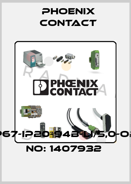 VS-IP67-IP20-94B-LI/5,0-ORDER NO: 1407932  Phoenix Contact