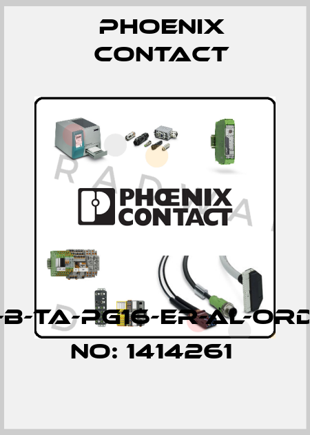 HC-B-TA-PG16-ER-AL-ORDER NO: 1414261  Phoenix Contact