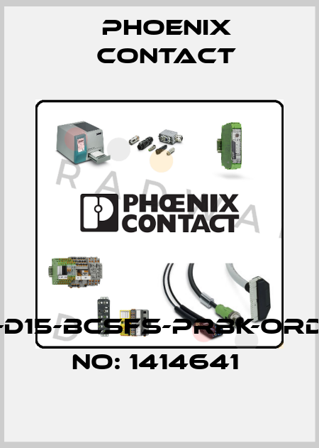 HC-D15-BCSFS-PRBK-ORDER NO: 1414641  Phoenix Contact