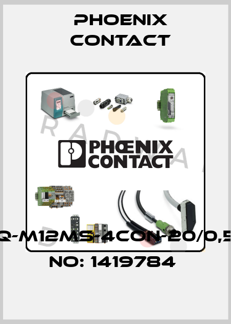 SACC-SQ-M12MS-4CON-20/0,5-ORDER NO: 1419784  Phoenix Contact