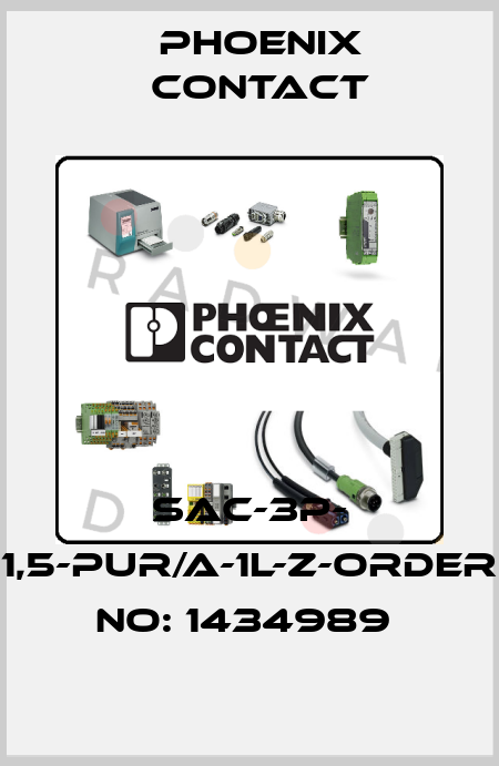 SAC-3P- 1,5-PUR/A-1L-Z-ORDER NO: 1434989  Phoenix Contact