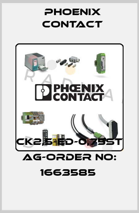 CK2,5-ED-0,75ST AG-ORDER NO: 1663585  Phoenix Contact