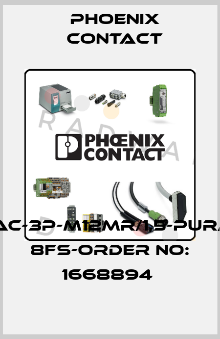 SAC-3P-M12MR/1,5-PUR/M 8FS-ORDER NO: 1668894  Phoenix Contact