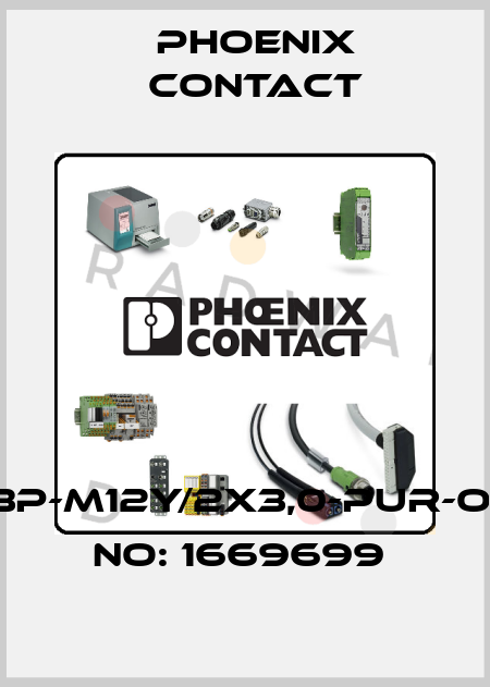 SAC-3P-M12Y/2X3,0-PUR-ORDER NO: 1669699  Phoenix Contact