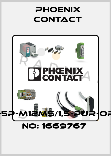 SAC-5P-M12MS/1,5-PUR-ORDER NO: 1669767  Phoenix Contact