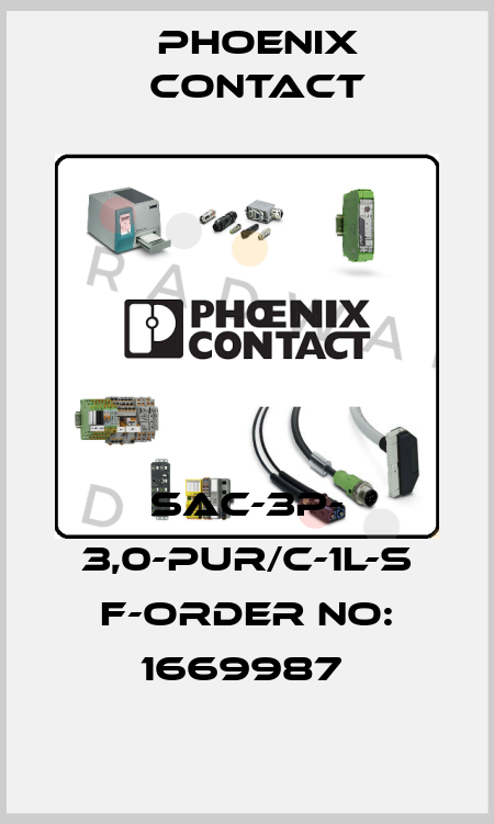 SAC-3P- 3,0-PUR/C-1L-S F-ORDER NO: 1669987  Phoenix Contact