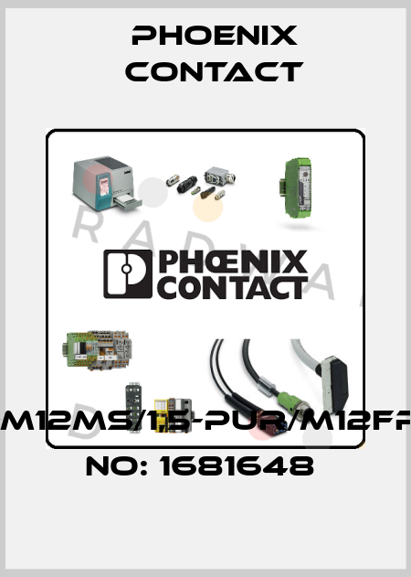 SAC-5P-M12MS/1,5-PUR/M12FR-ORDER NO: 1681648  Phoenix Contact