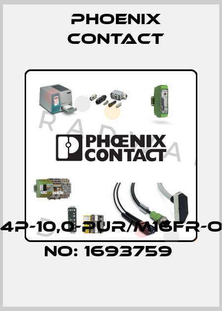 SAC-14P-10,0-PUR/M16FR-ORDER NO: 1693759  Phoenix Contact