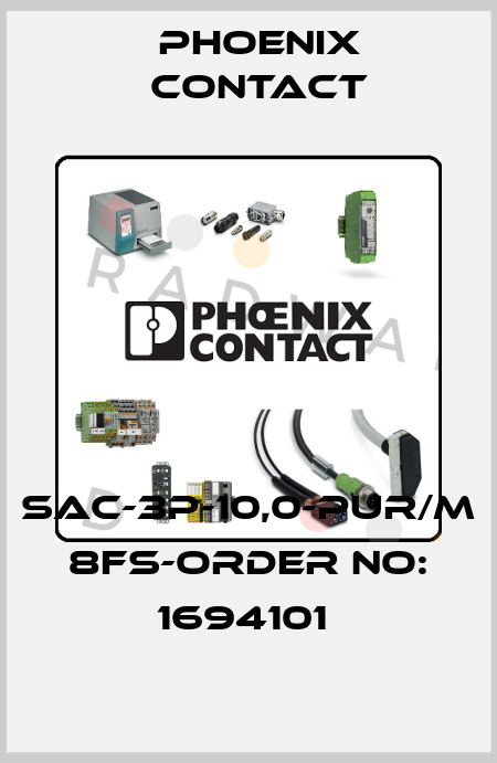 SAC-3P-10,0-PUR/M 8FS-ORDER NO: 1694101  Phoenix Contact