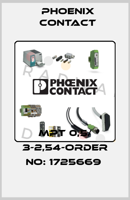 MPT 0,5/ 3-2,54-ORDER NO: 1725669  Phoenix Contact