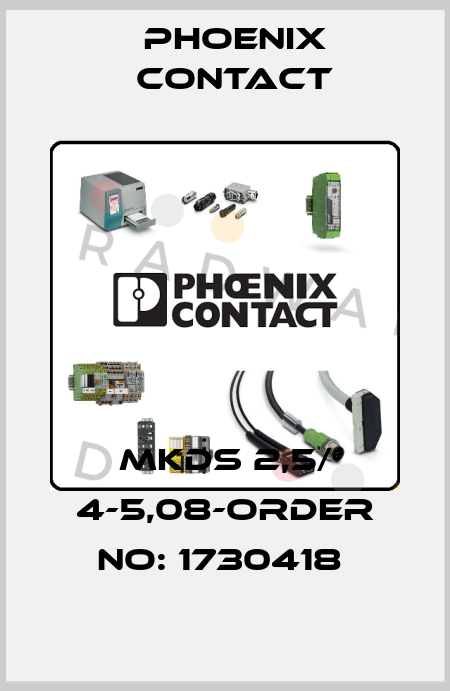 MKDS 2,5/ 4-5,08-ORDER NO: 1730418  Phoenix Contact