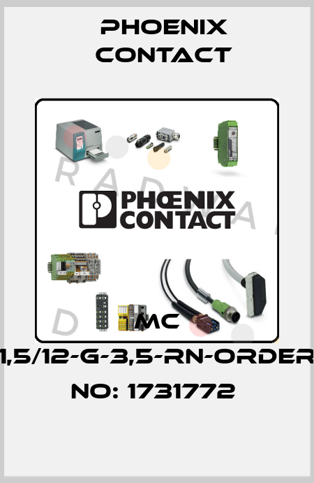 MC 1,5/12-G-3,5-RN-ORDER NO: 1731772  Phoenix Contact