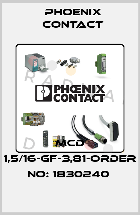 MCD 1,5/16-GF-3,81-ORDER NO: 1830240  Phoenix Contact