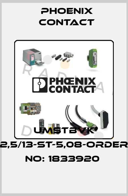 UMSTBVK 2,5/13-ST-5,08-ORDER NO: 1833920  Phoenix Contact