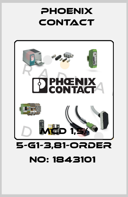 MCD 1,5/ 5-G1-3,81-ORDER NO: 1843101  Phoenix Contact