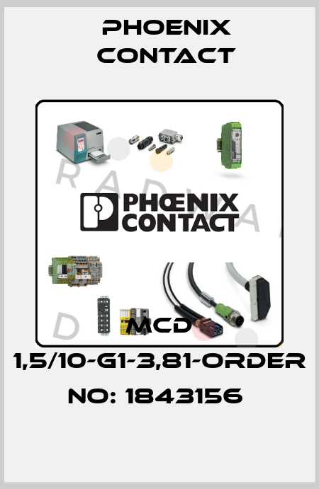 MCD 1,5/10-G1-3,81-ORDER NO: 1843156  Phoenix Contact