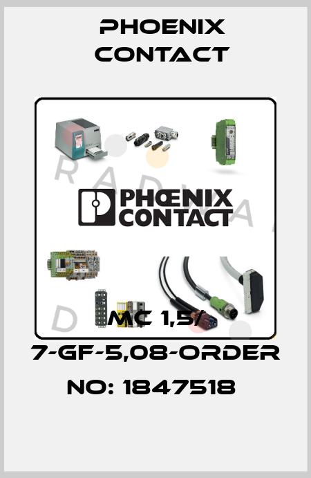 MC 1,5/ 7-GF-5,08-ORDER NO: 1847518  Phoenix Contact
