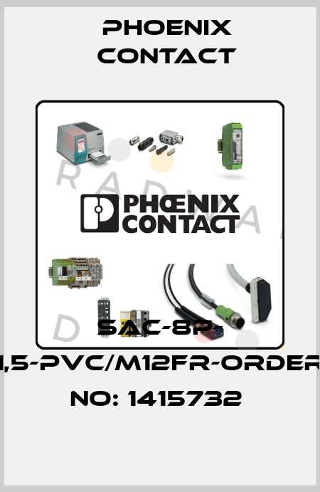SAC-8P- 1,5-PVC/M12FR-ORDER NO: 1415732  Phoenix Contact