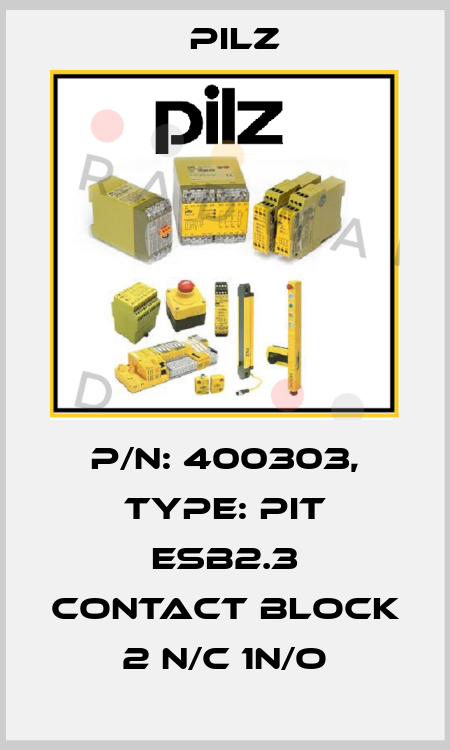 p/n: 400303, Type: PIT esb2.3 contact block 2 n/c 1n/o Pilz