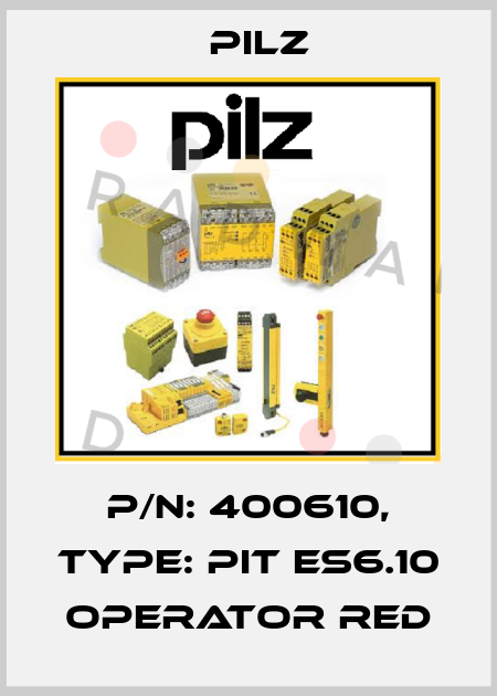 p/n: 400610, Type: PIT es6.10 operator red Pilz