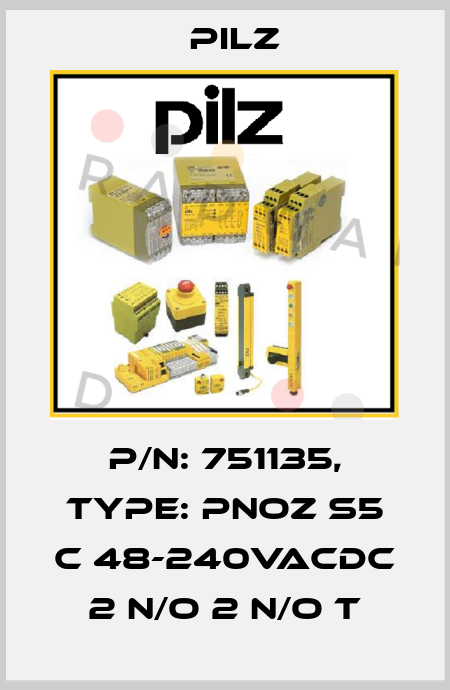 p/n: 751135, Type: PNOZ s5 C 48-240VACDC 2 n/o 2 n/o t Pilz