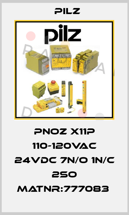 PNOZ X11P 110-120VAC 24VDC 7n/o 1n/c 2so MatNr:777083  Pilz