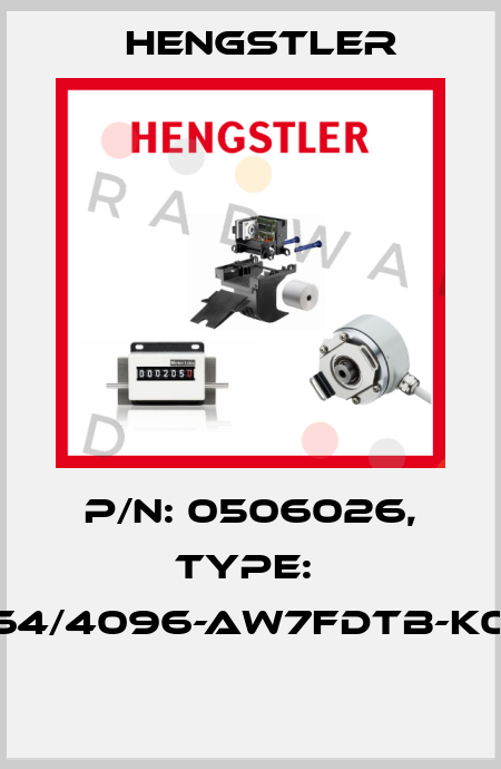 P/N: 0506026, Type:  RI64/4096-AW7FDTB-K0-O  Hengstler