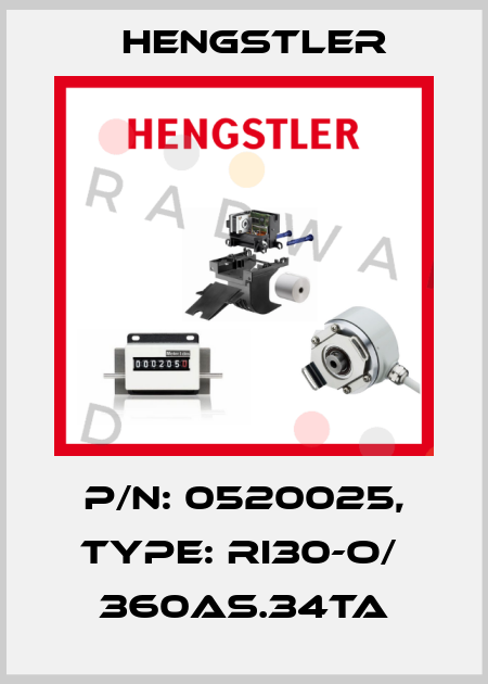 p/n: 0520025, Type: RI30-O/  360AS.34TA Hengstler