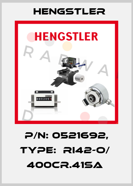 P/N: 0521692, Type:  RI42-O/  400CR.41SA  Hengstler