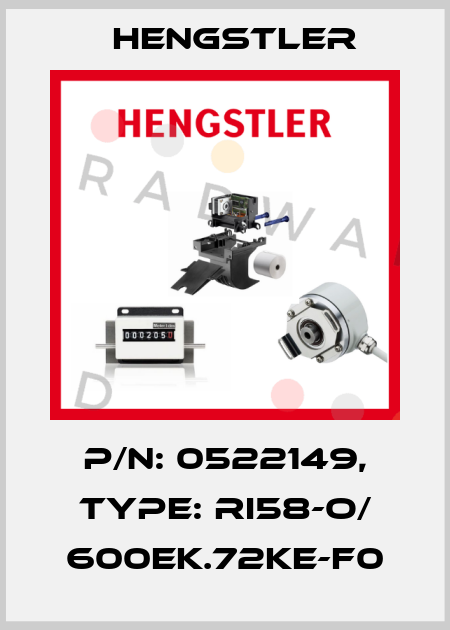 p/n: 0522149, Type: RI58-O/ 600EK.72KE-F0 Hengstler