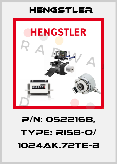 p/n: 0522168, Type: RI58-O/ 1024AK.72TE-B Hengstler