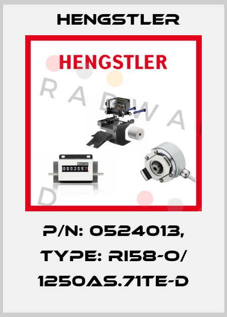 p/n: 0524013, Type: RI58-O/ 1250AS.71TE-D Hengstler