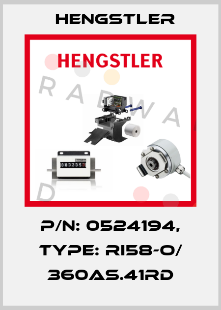 p/n: 0524194, Type: RI58-O/ 360AS.41RD Hengstler
