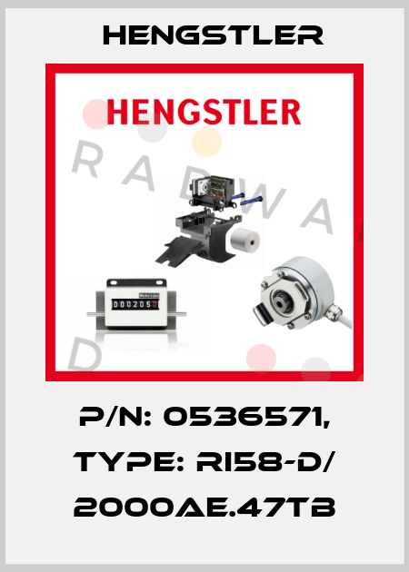 p/n: 0536571, Type: RI58-D/ 2000AE.47TB Hengstler