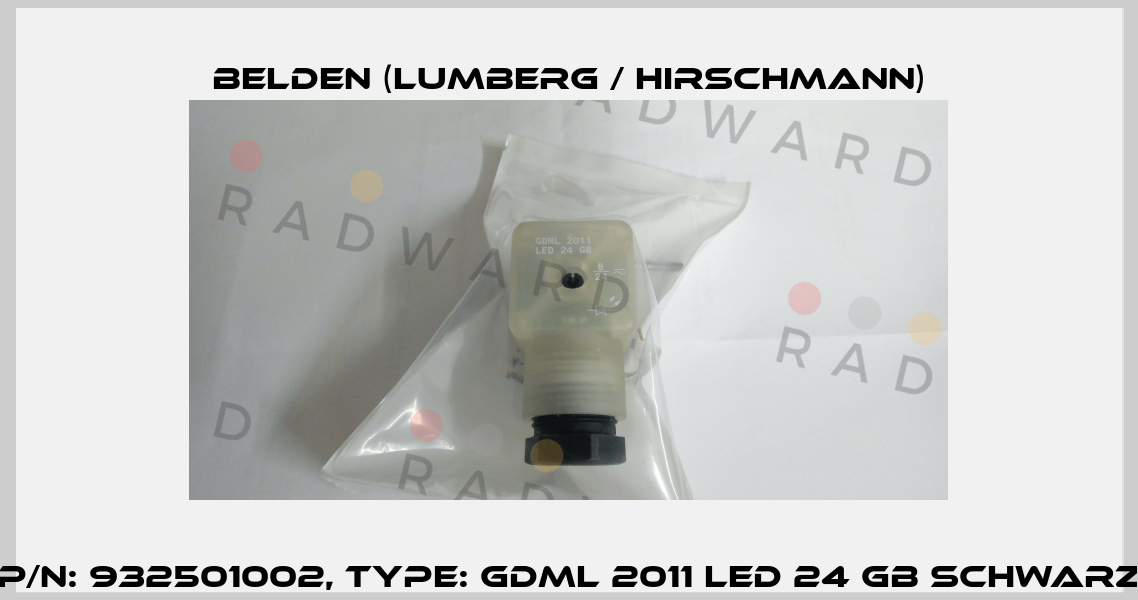 P/N: 932501002, Type: GDML 2011 LED 24 GB schwarz Belden (Lumberg / Hirschmann)
