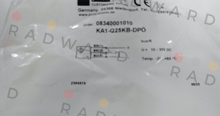 p/n: 08340001010, Type: KA1-Q25KB-DPÖ Pulsotronic
