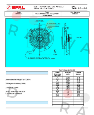 VA13-AP70/LL-63A D330 12V SPAL
