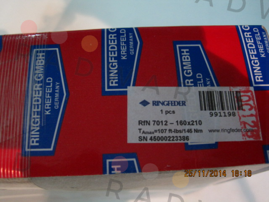 RFN7012 200X260 / UNIT PRICE FOR 100 PCS.  Ringfeder