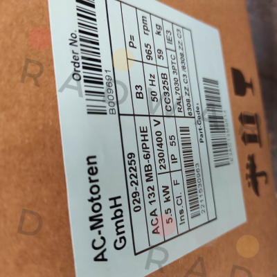 ACA 132 MB 6/PHE (Design: IM B3) AC Motoren