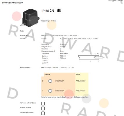 PFA9165A0015009 Ter Tecno Elettrica Ravasi