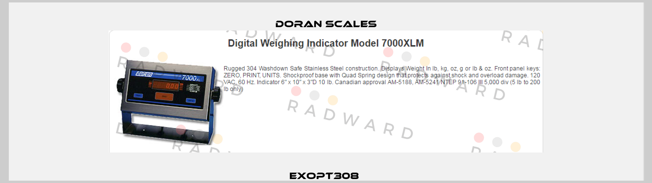 EXOPT308  DORAN SCALES