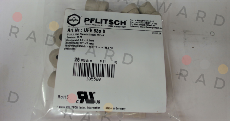 UFE 53p 8 (pack x25) PFLITSCH
