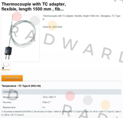 Thermocouple with TC adapter (0602 0645)  Testo